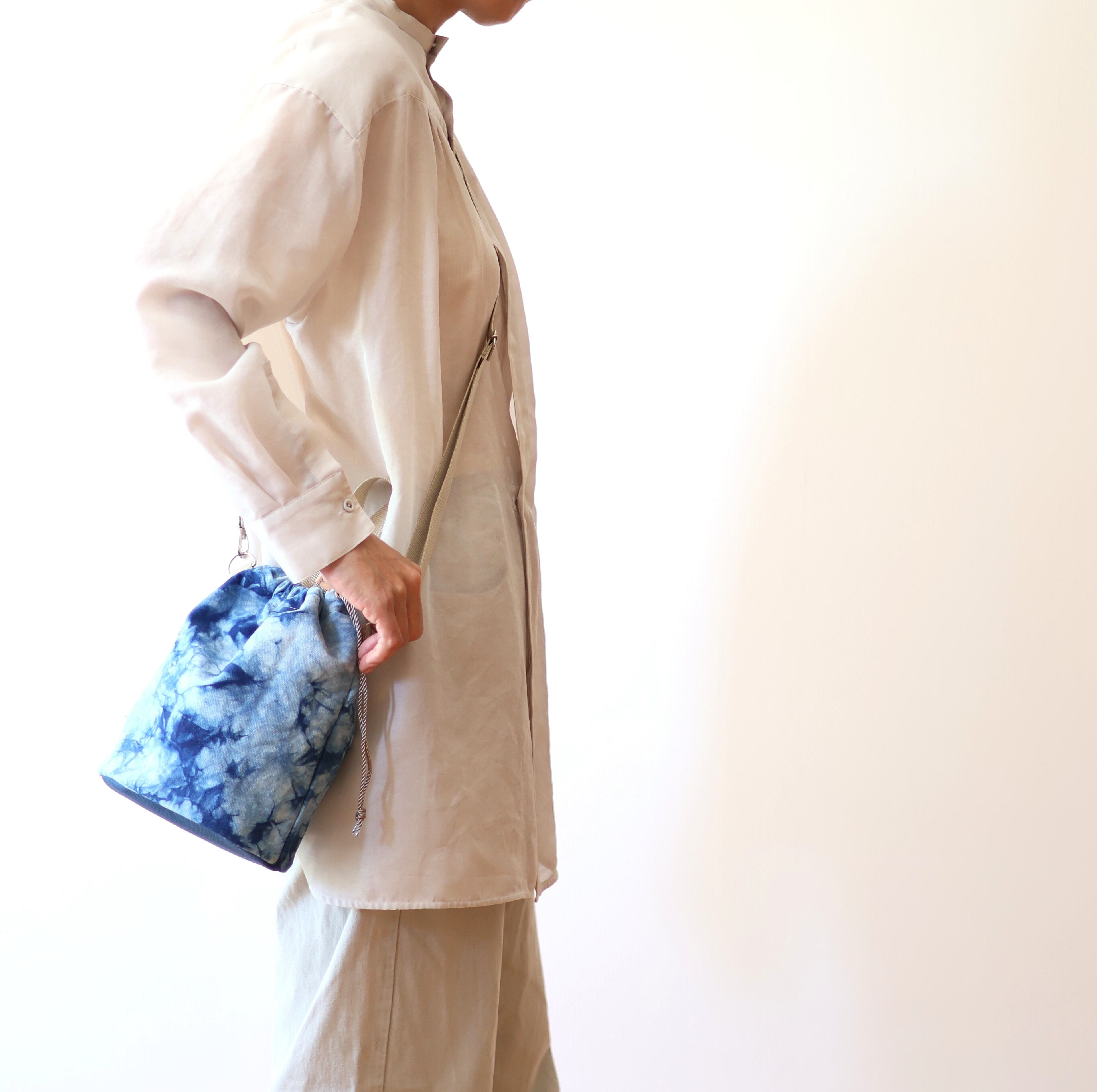 藍　発送待ち 藍染め クロコダイル トートバッグ 日本製 横幅30cm 2way レディース