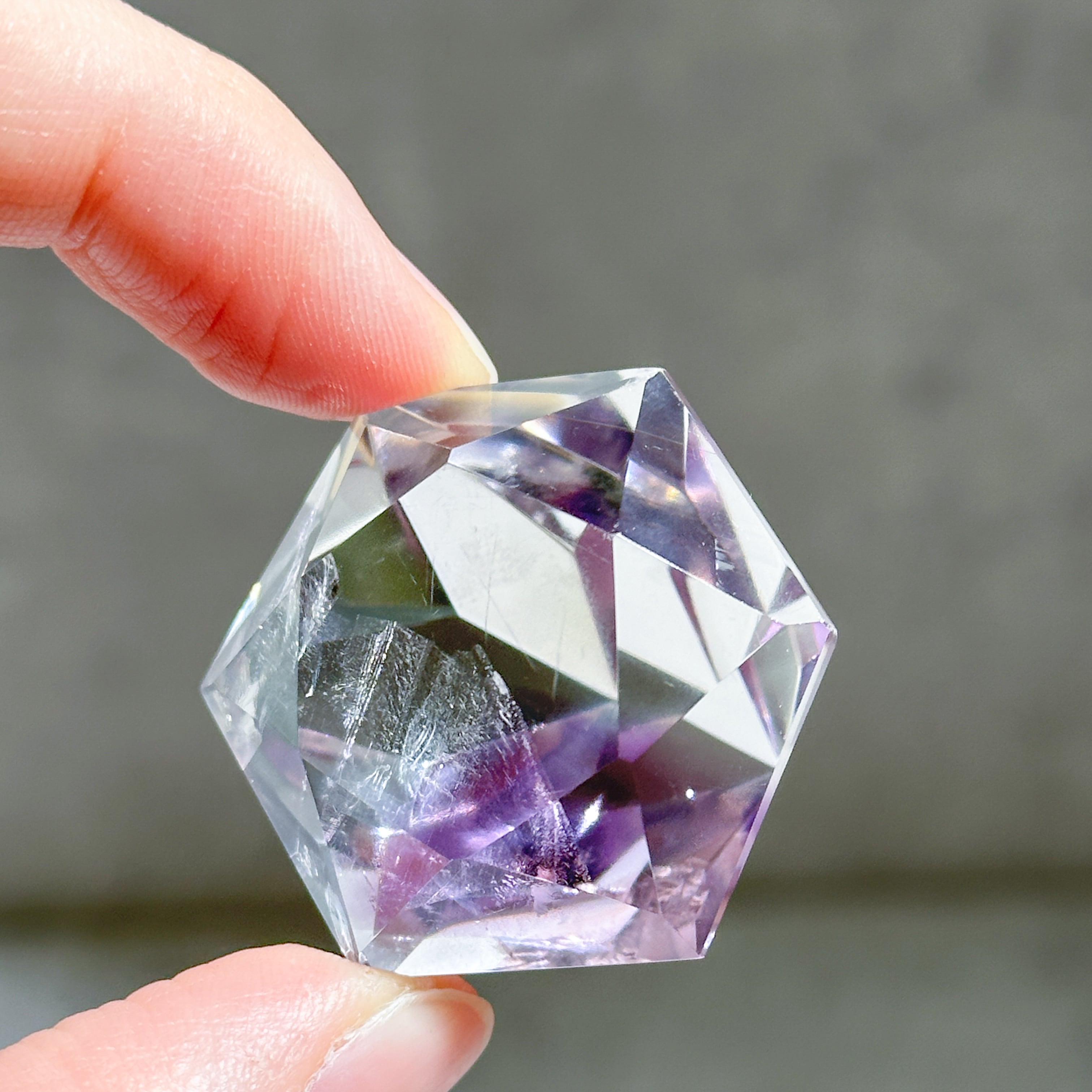 透明感◎ファントムアメジスト ダイヤモンドカット01◇Amethyst