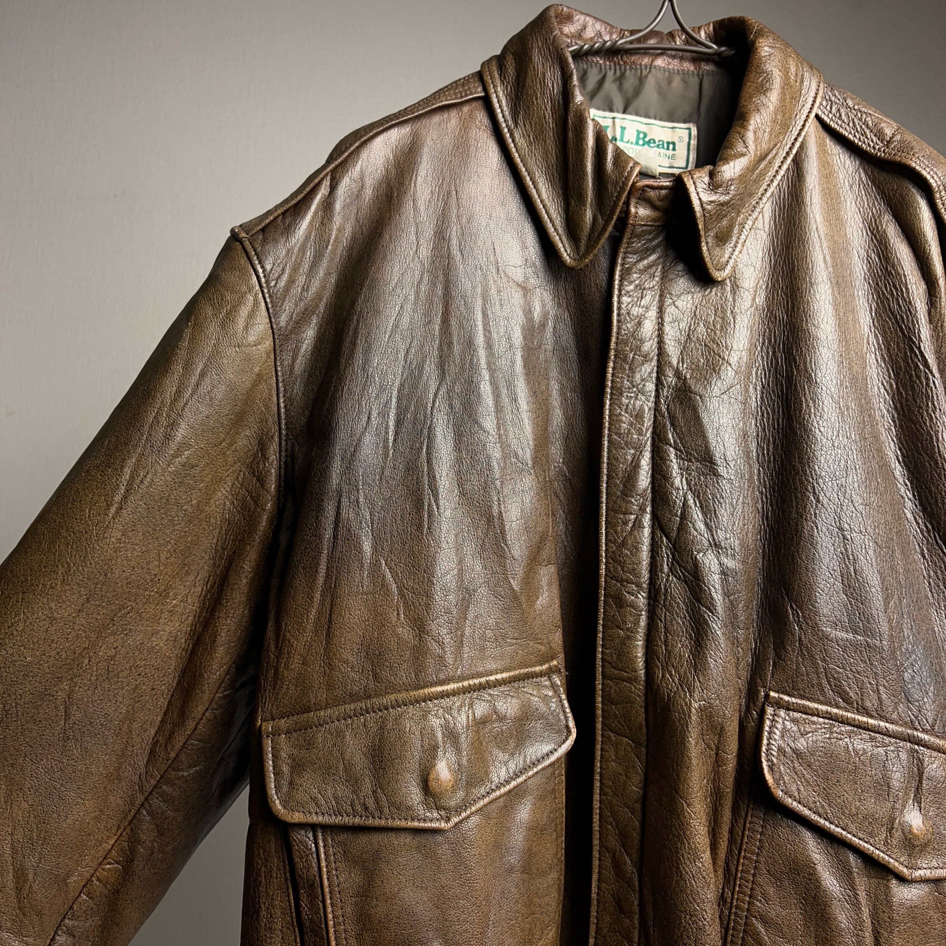 80's “L.L.Bean” A-2 Leather Flight Jacket USA製 80年代 エルエル