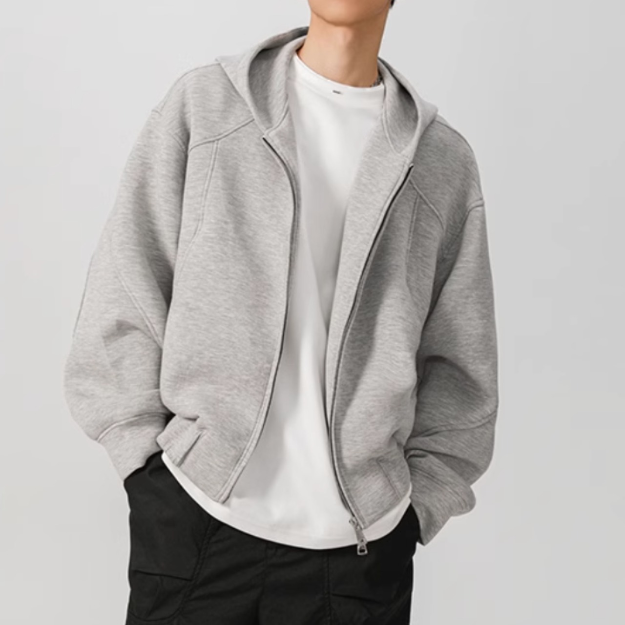 ダブルジッパー カジュアルパーカー af0222