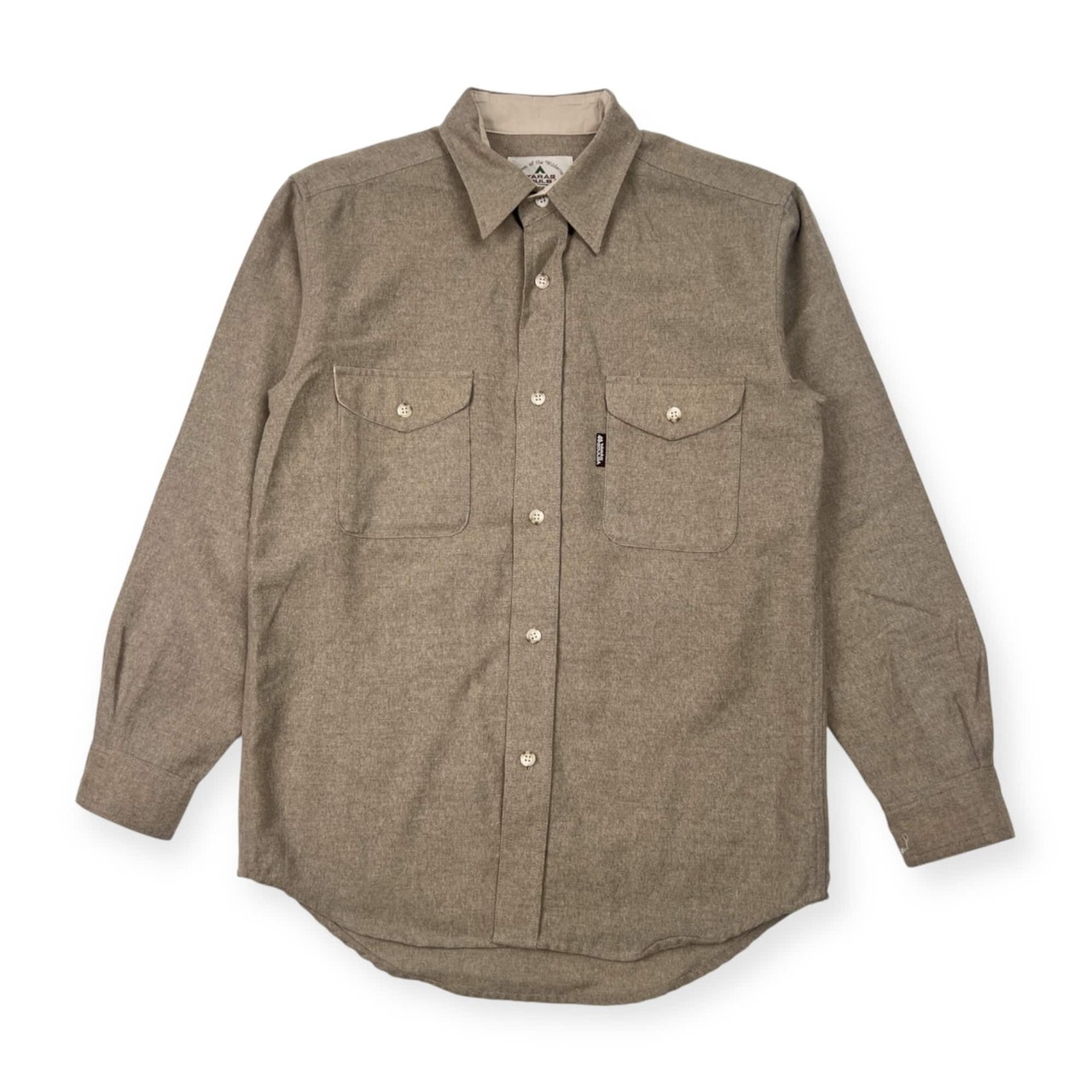 TARAS BOULBA タラスブルバ 両胸ポケット 長袖 ワークシャツ L/グレー ベージュ系 メンズ アウトドア