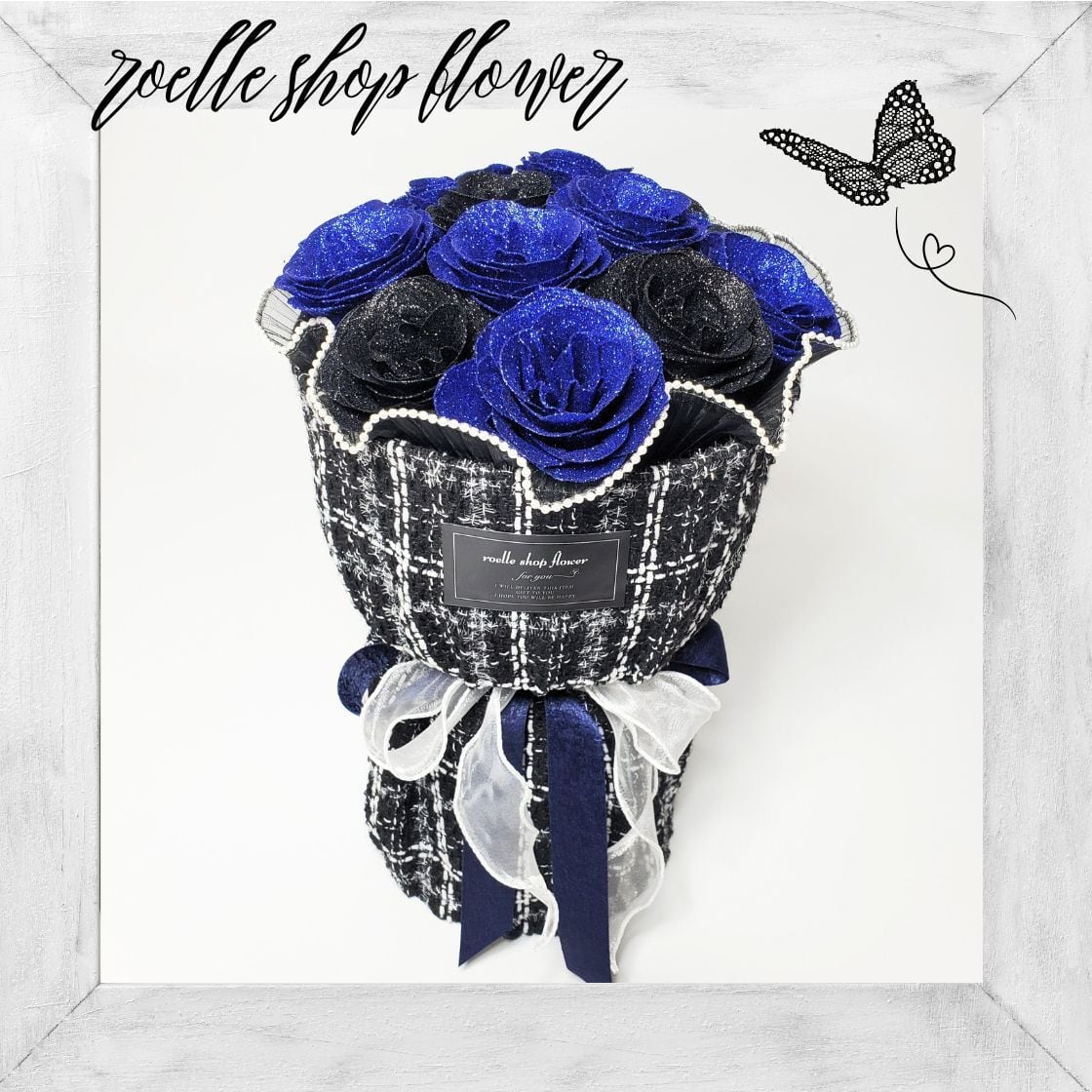 G-1 グリッターローズ アーティフィシャルフラワー ラメ付き もこもこ