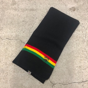 90～00s OLD STUSSY/Rasta Scarf/USA製/ラスタデザイン/マフラー/ブラック/ステューシー/オールドステューシー