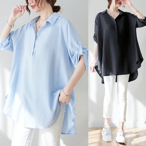 Tシャツ 韓国 シフォンブラウス カットソー 夏 港? シャツ 七分袖 トップス ランタン袖 花柄 薄手 レディース シースルーシャツ 気質 着やせ
