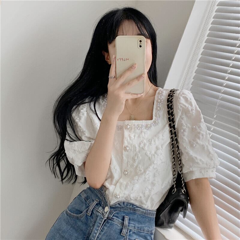 薄手ホワイトレースシャツ レディーススタイルサマートップス 大人ガーリー スウィート キュート カジュアル 夏物 YY-ファッション69514095650