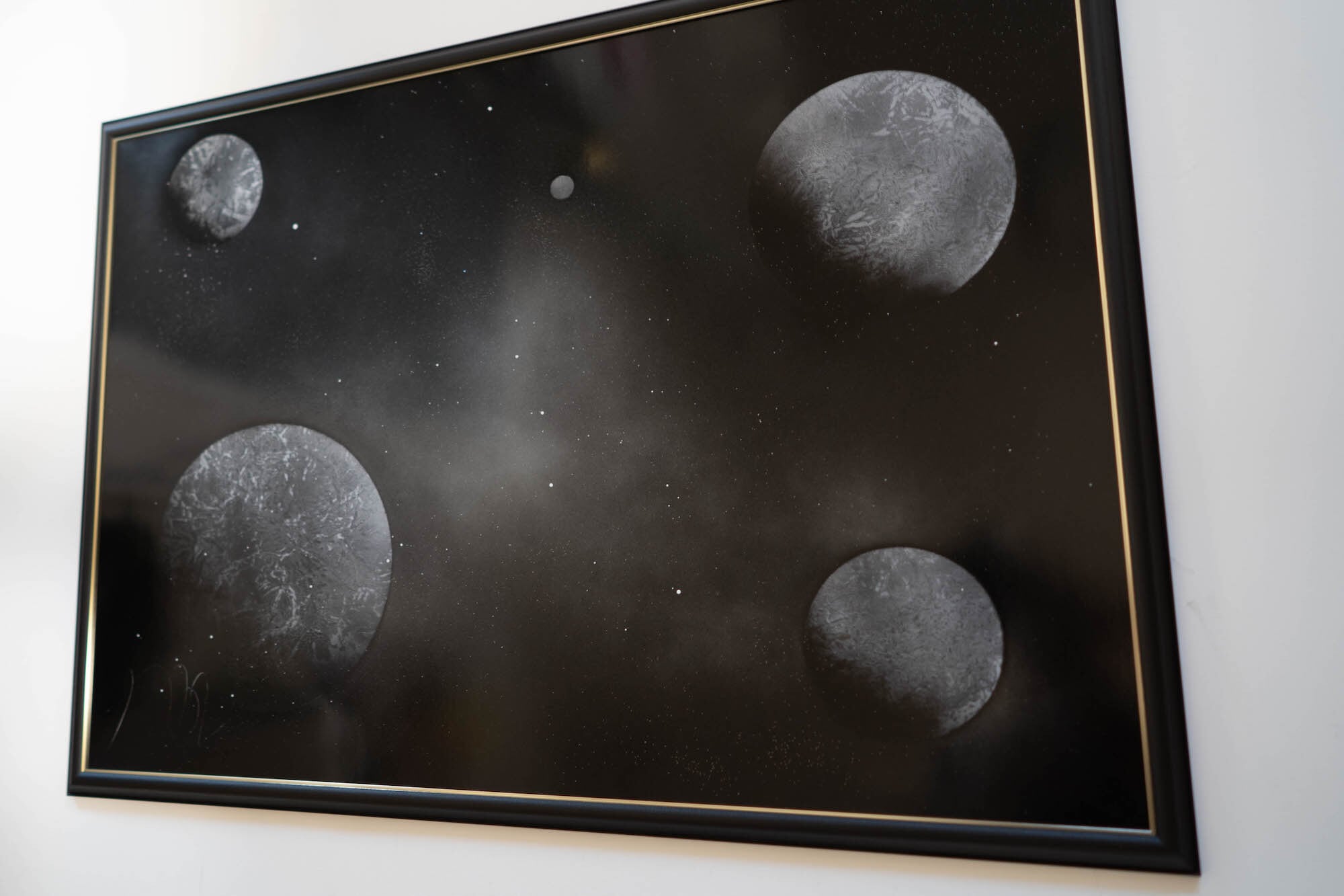 universe monochrome / 宇宙をテーマにしたスプレーアート作品 原画