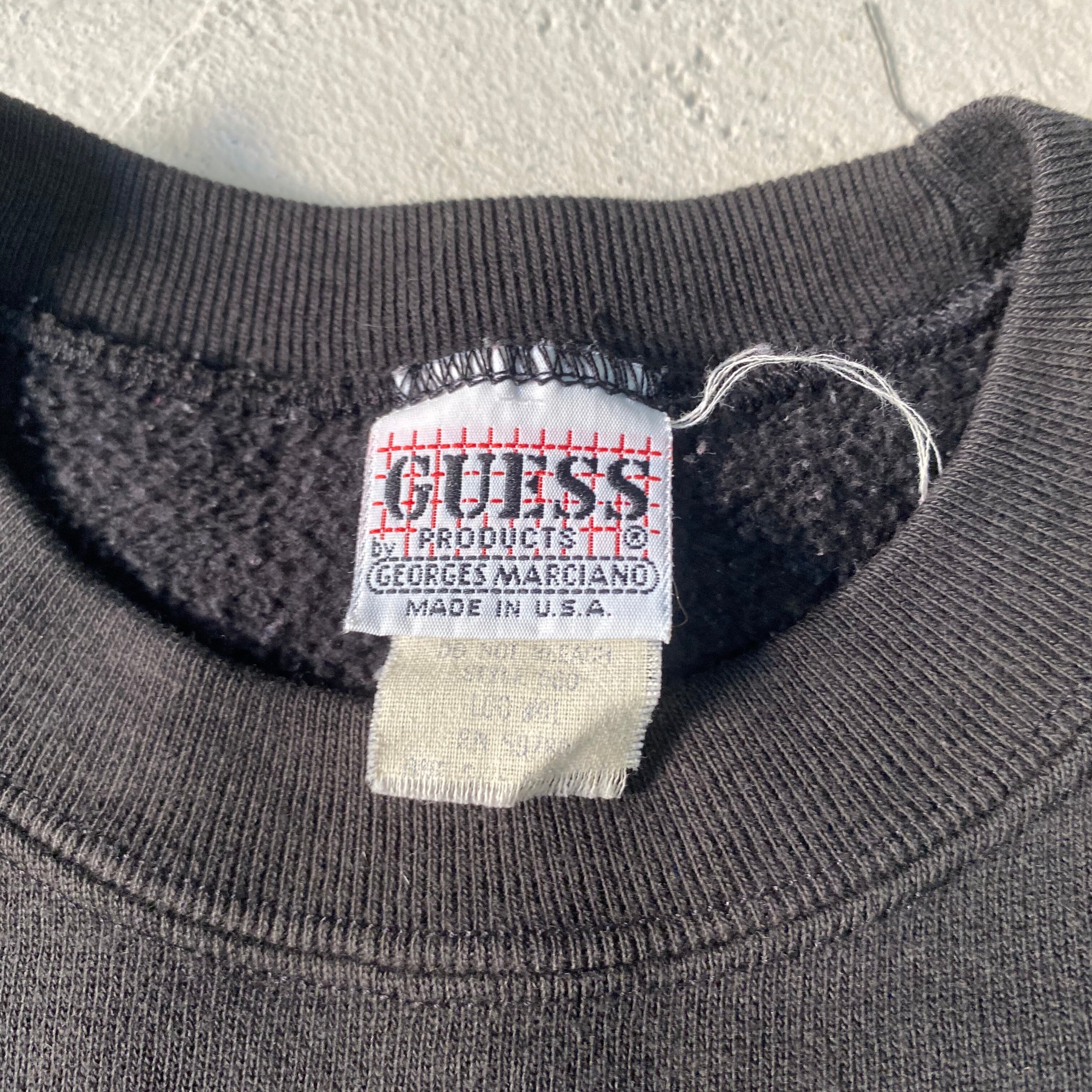 80年代 GUESS ゲス フロントロゴ プリントスウェット トレーナー