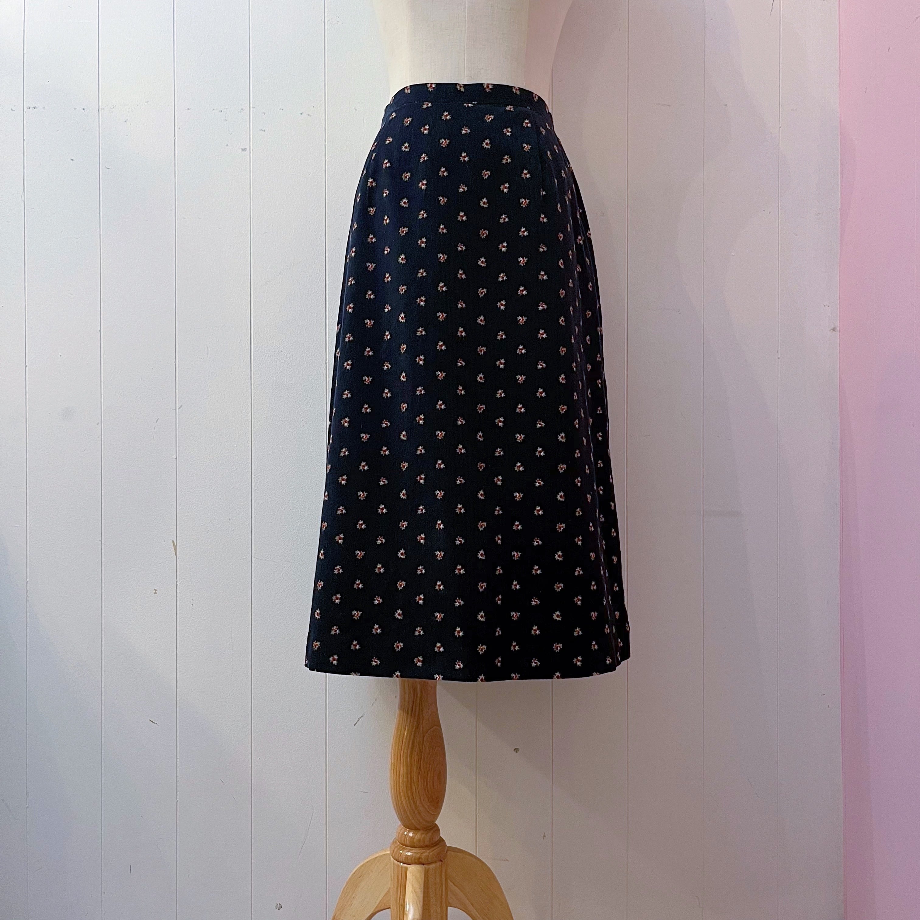 laura ashley / flower corduroy skirt