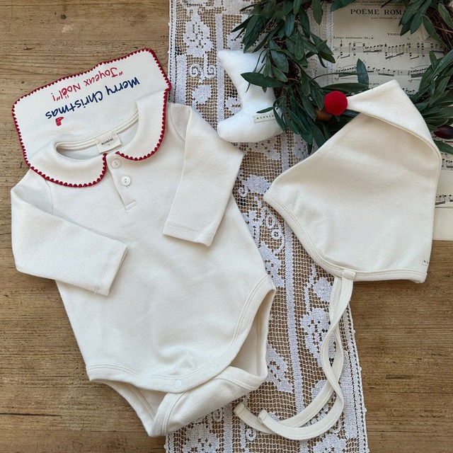 【BABY】セラー襟長袖ロンパース