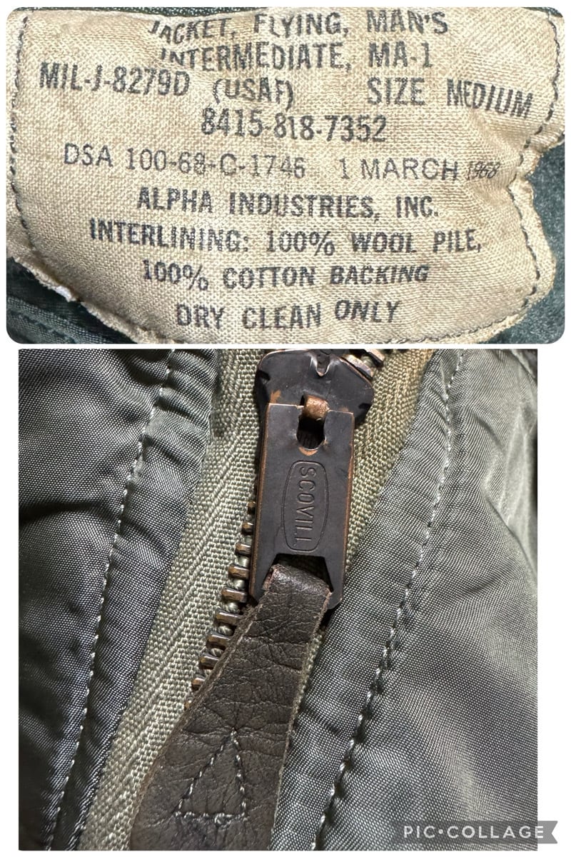 服*助様 60s MA-1 MIL-J-8279D 1964年 ALPHA社 超 安いファッション