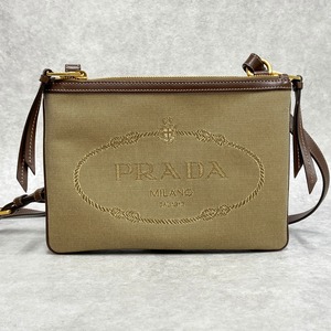 ※Reserved items※PRADA プラダ ショルダーバッグ ジャガードキャンバス ベージュ 5860-202201