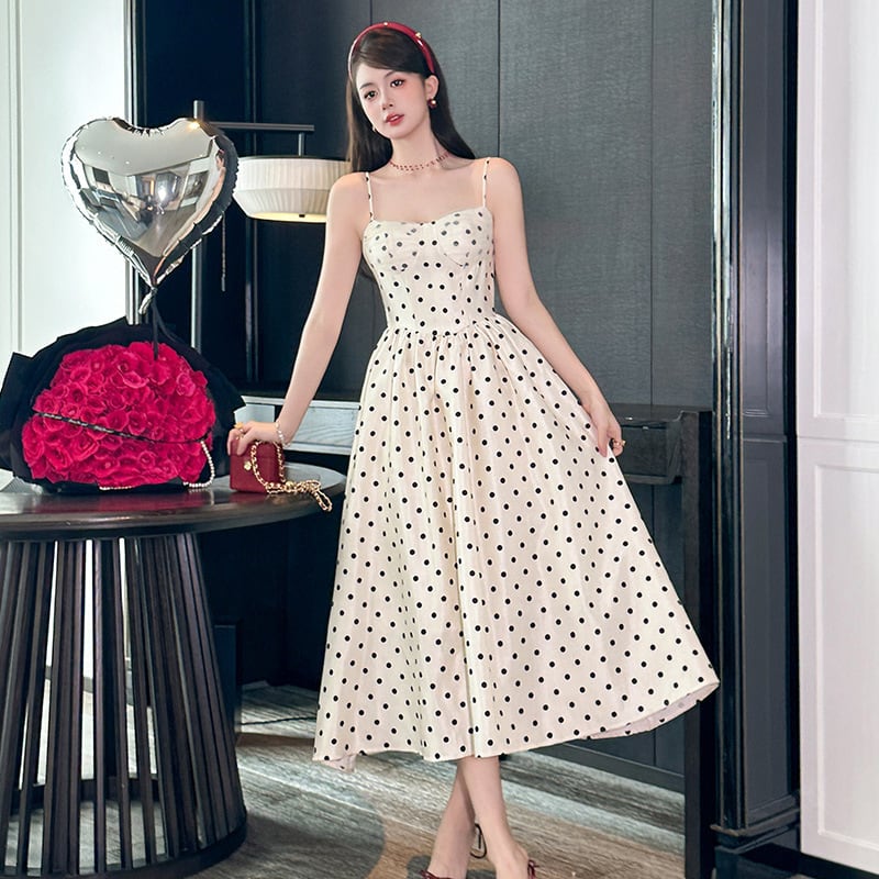 【dress】ドット柄キャミワンピース M32612