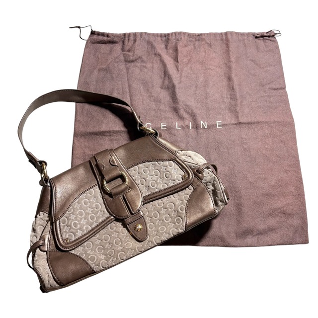 CELINE 2tone leather one shoulder bag