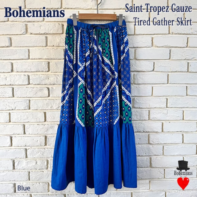 LINDA MOLE TACK SKIRT BLUE リンダ タックスカート ブルー BOHEMIANS ボヘミアンズ