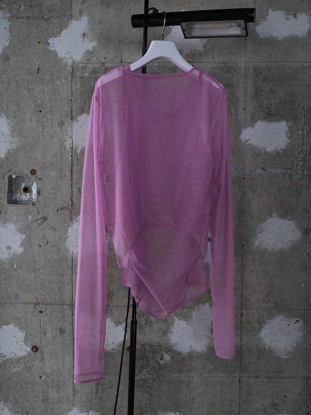 sheer mesh layered tops（lilac）