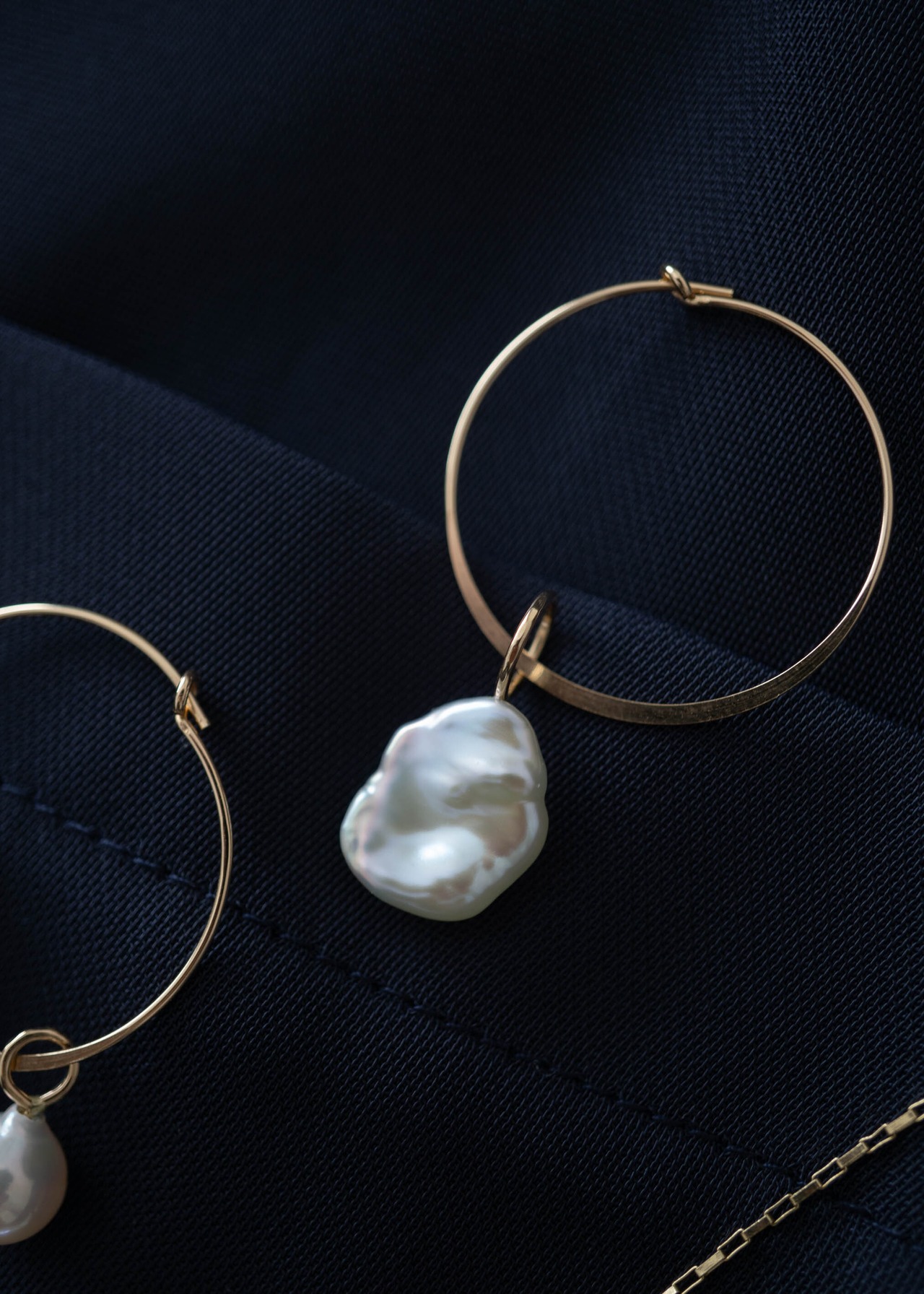 【片側販売】フープピアス金具-チャーム専用／K14GF- M size