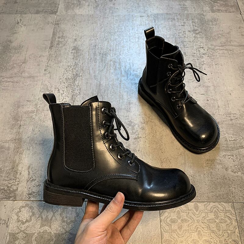 ブーツショートオータムレッドカジュアル レース 靴 シューズ 秋物 レースアップ フェイクシューズ92453977531