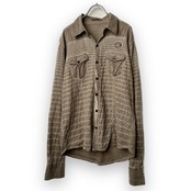 パッゾ　良デザイン　クロコダイル柄  レトロ サイズ：XL 長袖 シャツ 総柄 古着