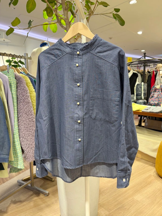 パールボタンデニムシャツ［Color:インディゴ］