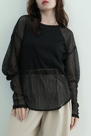 Puff Sleeve Sheer Tops