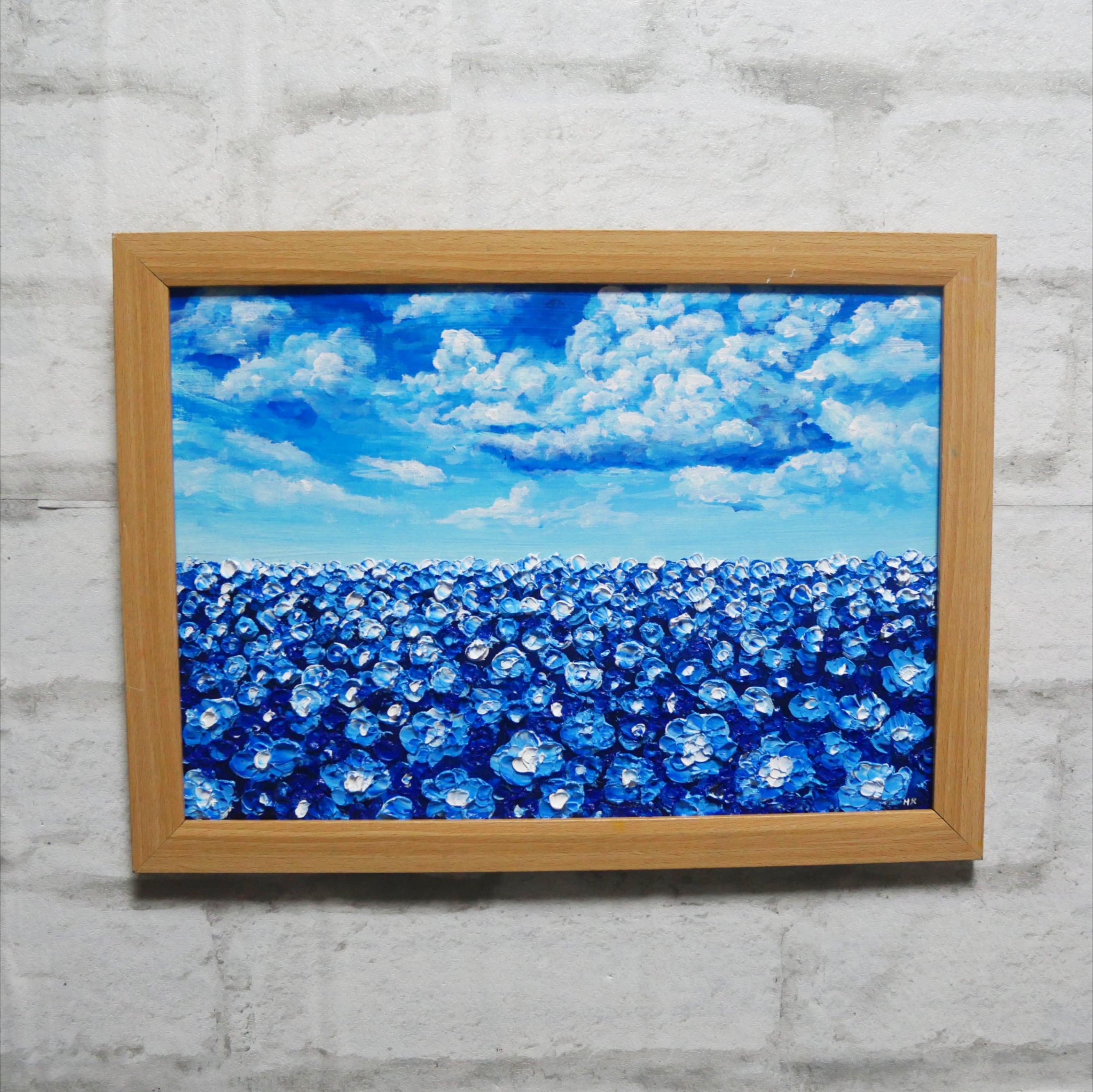 油絵 油彩 油彩画 絵 絵画【青空と雲のネモフィラ】 | HIROSHI1990 油絵 油彩 油彩画 絵 絵画【青空と雲のネモフィラ】 | HIROSHI1990