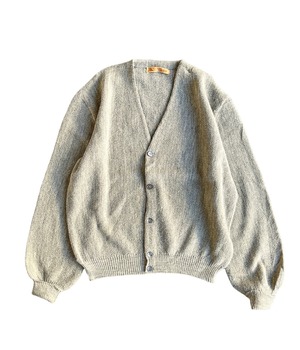 Vintage 60s Alpaka knit cardigan -gray-