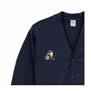 「風格纏う、波の装束猫」ジャージ カーディガン