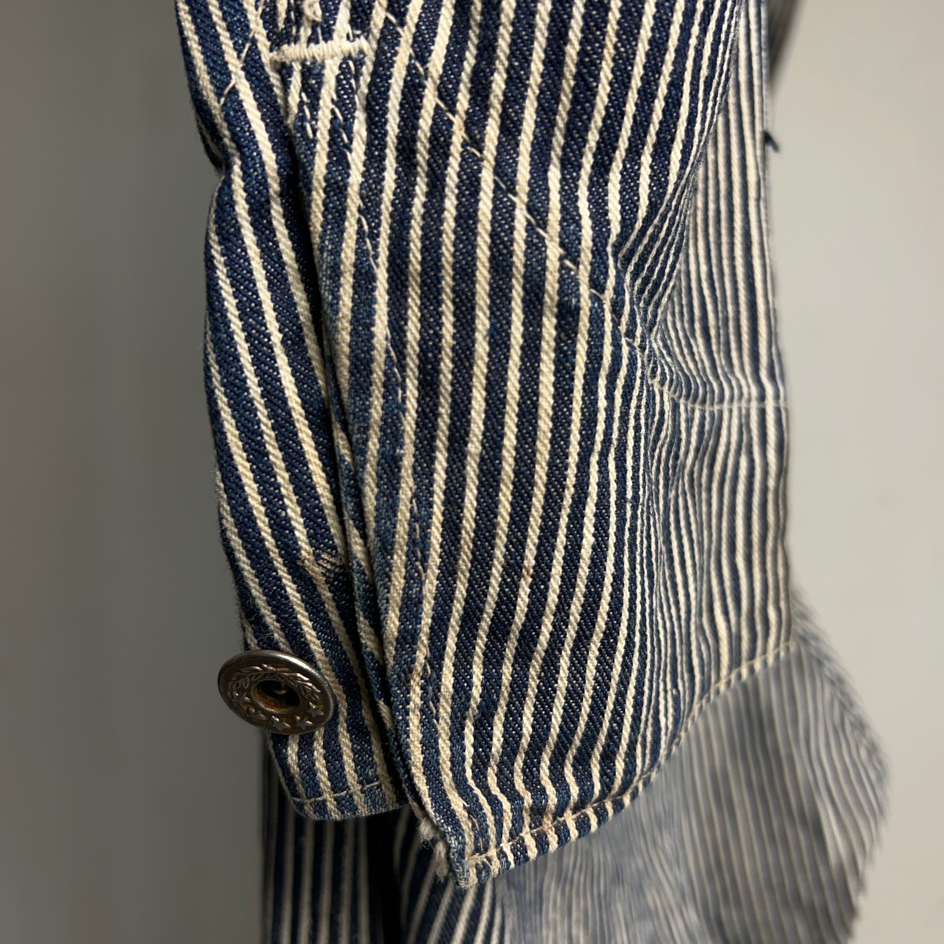 40s 50s ツナギストライプ カバーオールリメイク 1940's HEADLIGHT Hickory Stripe Coveralls 40年代 ヘッドライト