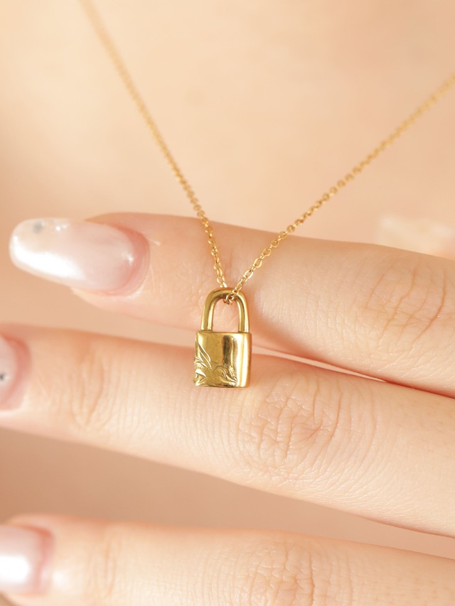 316L hawaiian padlock necklace  #n29