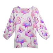 Women's Long-Sleeve Chiffon Blouse Neon 4450