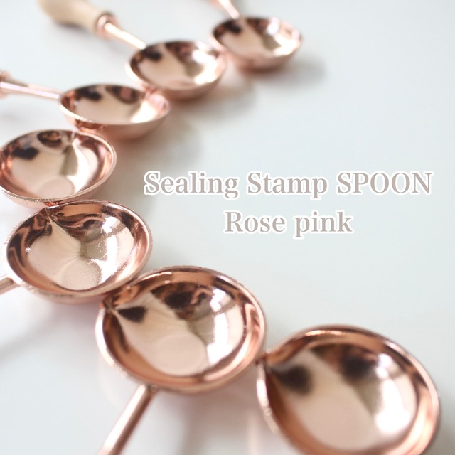 【Rose pink】シーリングスタンプ用　Melting spoon【Natural wood】