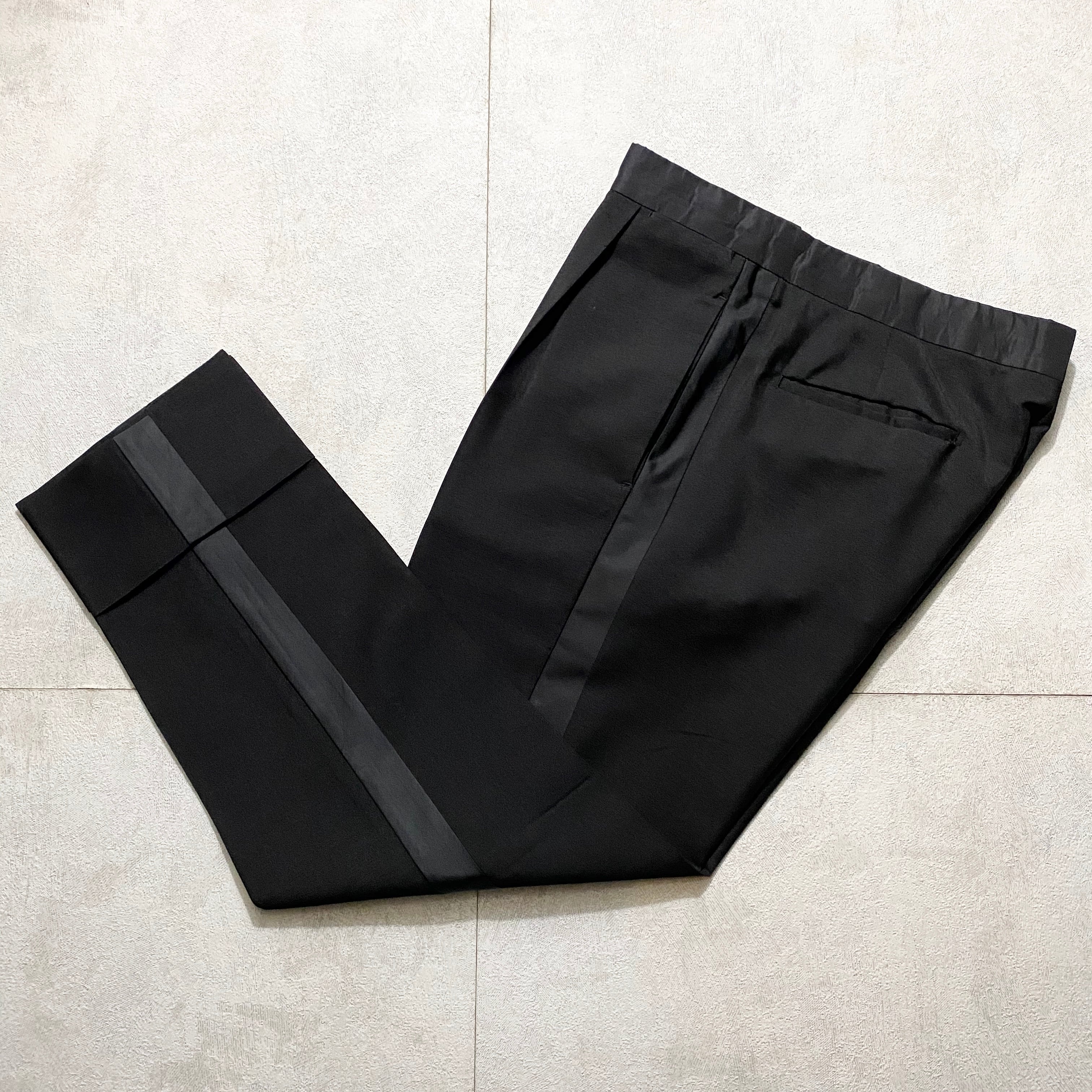 PRADA side-line black tuxedo pants | NOIR ONLINE