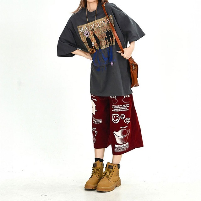 シルエットアートグラフィックレタリングミックストップス 2col   R02017