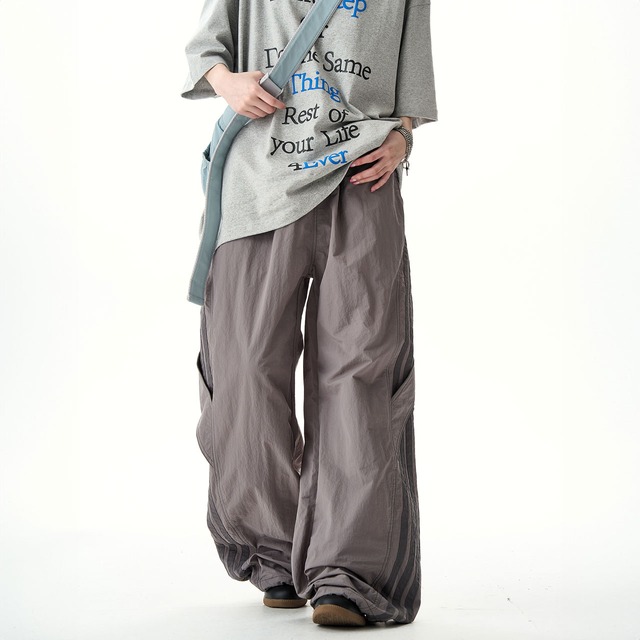 パネルストライプボリュームパンツ   R00587