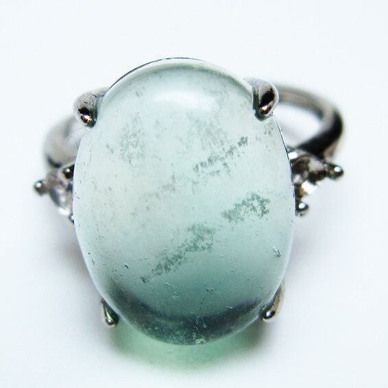 フローライト リング 蛍石 指輪 フリーサイズ 18号 一点物 メール便可 [M便 1/20] 115-7068