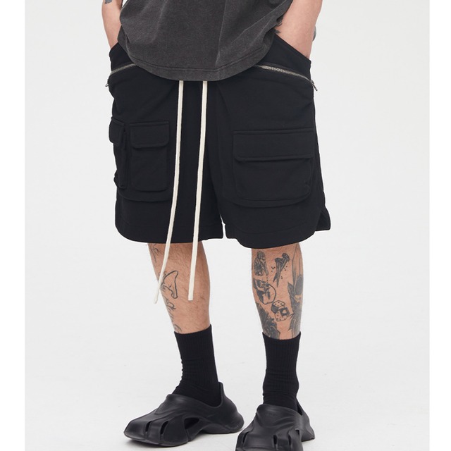 【DRIP1959】F2CE Multi-Pocket Zipper Loose Shorts