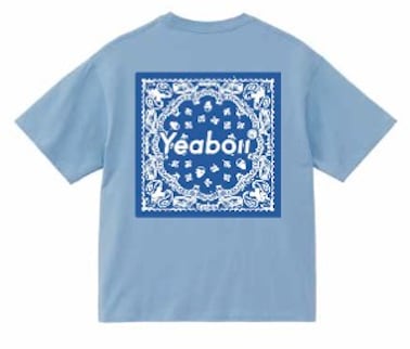 バンダナ柄 ボックスシルエットTシャツ/サックス/YB26SS27 | Yeaboii