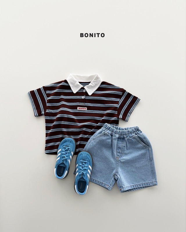 【即納】BONITO/stripe collare T(brown/L)