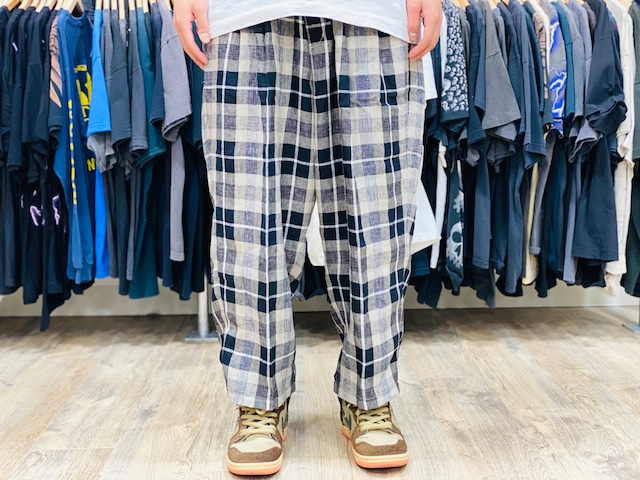ONLINE LIMITED COOTIE 20SS Linen Check 2 Tuck Easy Pants CTE-20S107 XL CHECK 30KB3105
