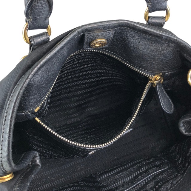 PRADA プラダ ハンドバッグ ブラック トライアングルロゴ レザー ナイロン 2way vintage ヴィンテージ オールド jun4wc