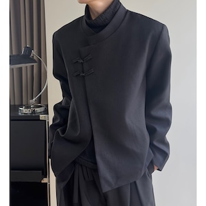 Short stand-collar double-breasted jacket(MT1652)