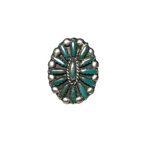 Zigmond Peina silver needle point cluster malachite ring