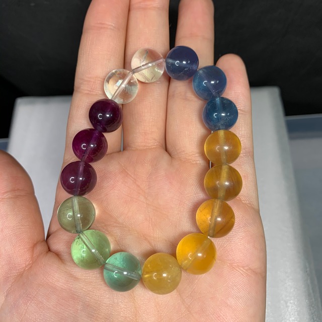 B122 大玉✩キャンディーグラデーションフローライト ブレスレット