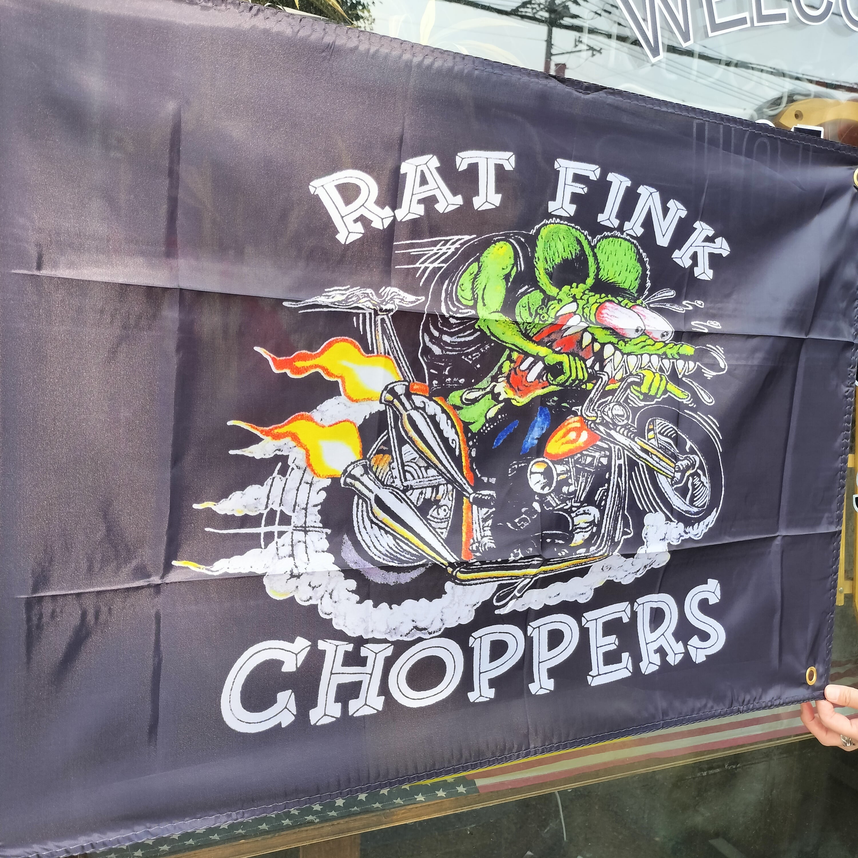 スモールサイズ/ガレージタペストリー/RatFink/フラッグ バナー