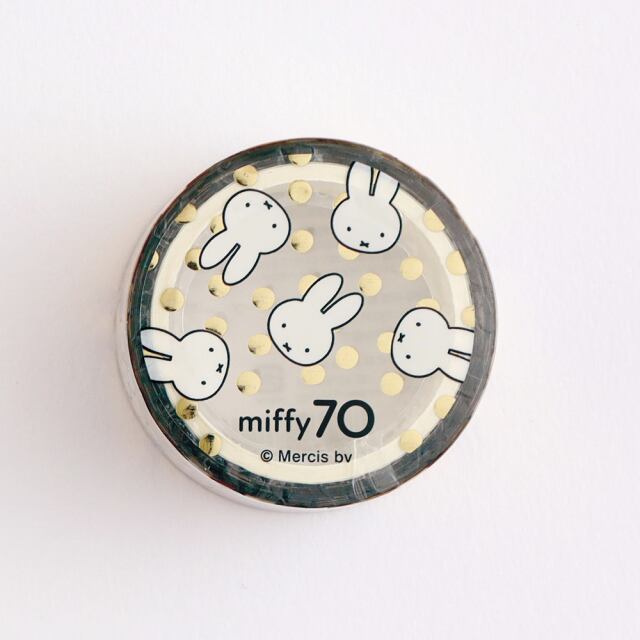ミッフィー70周年×グリーンフラッシュ miffy 20mm金箔クリアマスキングテープ CA14