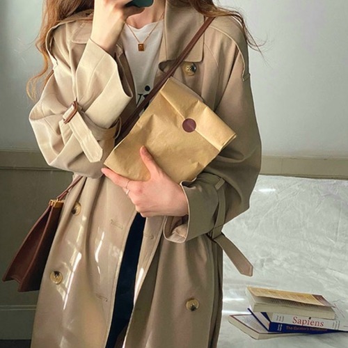 ロング丈 トレンチコート 2color