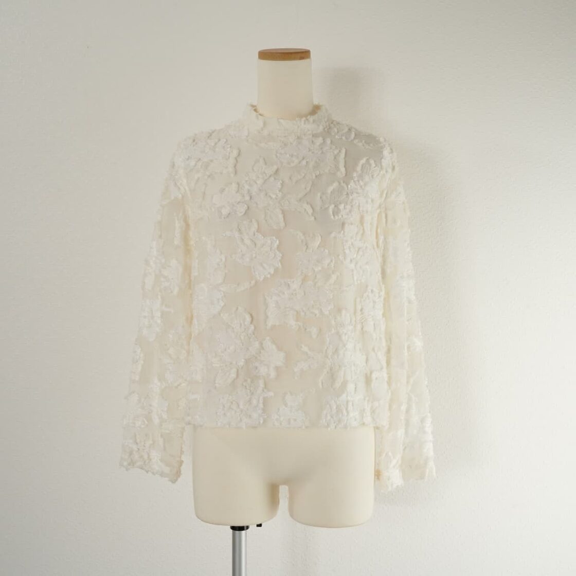 GREED グリード FLOWER SHEER JACQUARD Mock neck フラワー シアー 