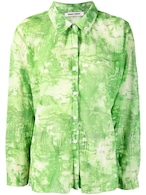 HENRIK VIBSKOV(ヘンリックヴィブスコフ)/sports mesh plisse shirts GREEN