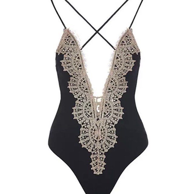 back open lace swimwear