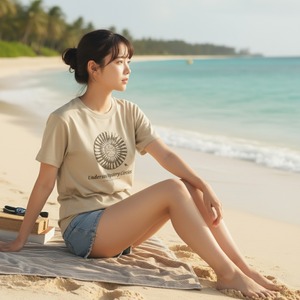 Undersea Mystery Circles-Tシャツ(サンドベージュ)